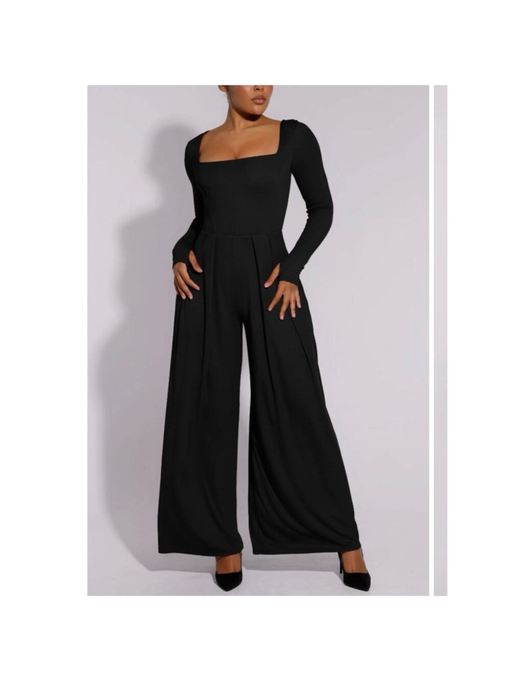 Shapellx AirSlim Square Neckline Built-In Shaping Jumpsuit Size XXL Black